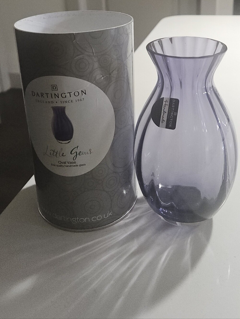 Dartington Little Gems Amethyst Purple Oval Glass Vase New